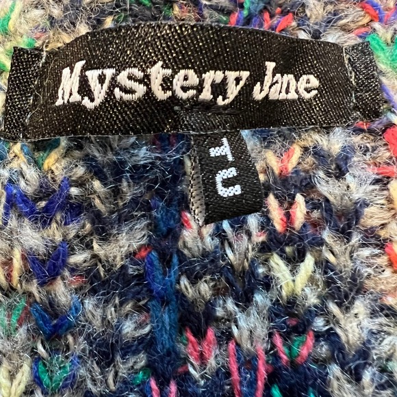 Mystery Jane Aztec Print Western Knit Open Front Cardigan Duster Sweater OS - Picture 3 of 11